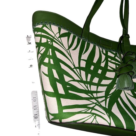 Kate Spade The Pier Palm Fronds Canvas Medium Tropical Boho large Tote purse - Picture 5 of 9